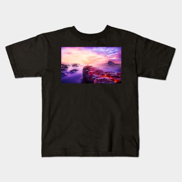 Dreamy Sunset Kids T-Shirt by jasminaseidl